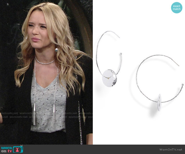 Gorjana Marlow Earrings worn by Summer Newman (Hunter King) on The Young and the Restless