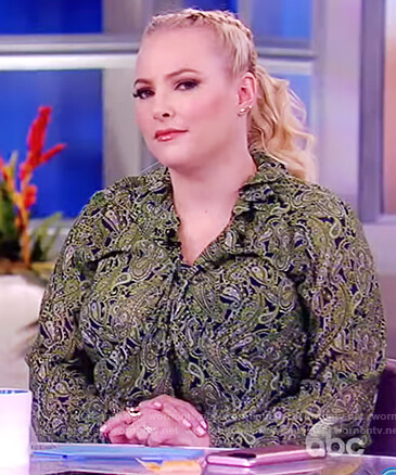 Meghan’s green paisley print dress on The View
