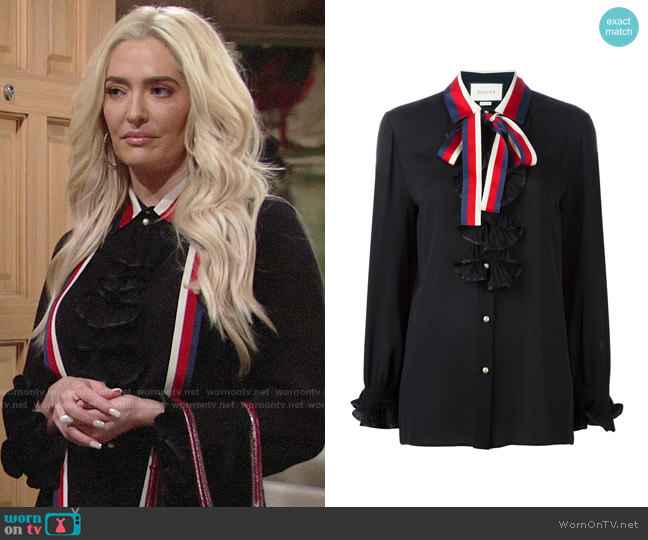 Gucci Contrast Collar Silk Shirt