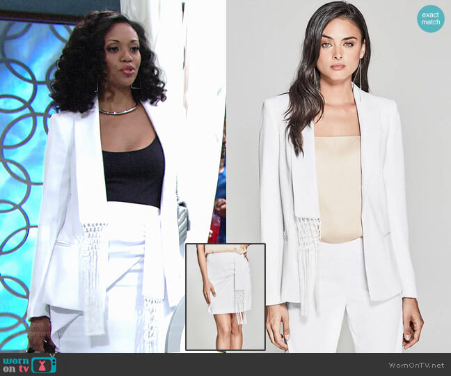 Guess Carlita Fringe Blazer worn by Hilary Curtis (Mishael Morgan) on The Young and the Restless