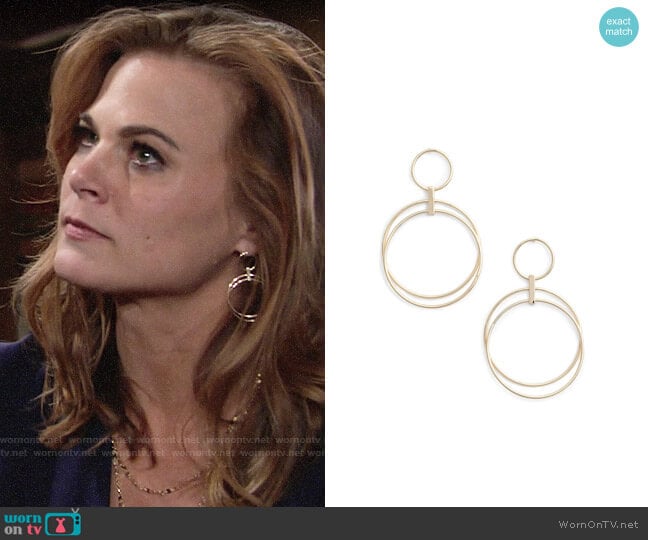 Halogen Multi Ring Hoop Earrings worn by Phyllis Newman (Gina Tognoni) on The Young and the Restless