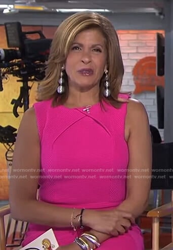 Hoda’s pink ribbed dress on Today