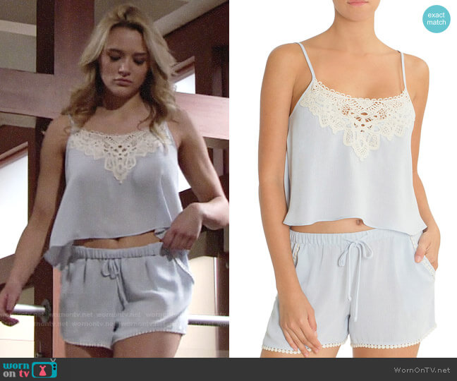 In Bloom by Jonquil Cropped Cami Set worn by Summer Newman (Hunter King) on The Young and the Restless