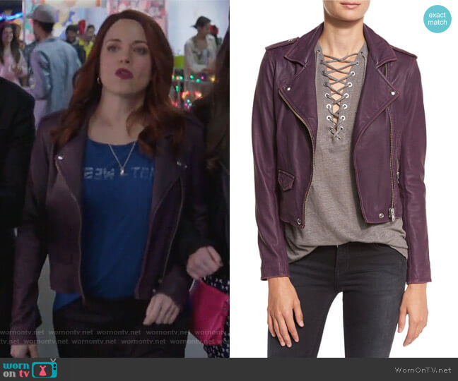 IRO Ashville Leather Moto Jacket worn by Jo (Alanna Ubach) on Girlfriends Guide to Divorce