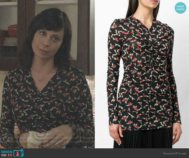 Isabel Marant Domino Floral Print Top worn by Cassandra Nightingale (Catherine Bell) on Good Witch