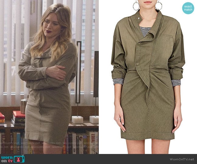 Isabel Marant Etoile Lindsey Cotton-Blend Shirtdress worn by Kelsey Peters (Hilary Duff) on Younger