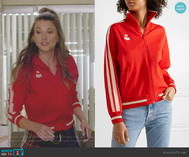 Isabel Marant Etoile Darcy Striped Track Jacket worn by Liza Miller (Sutton Foster) on Younger