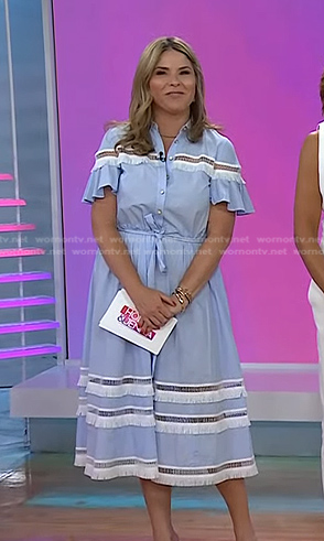 Jenna’s blue ruffled shirtdress on Today