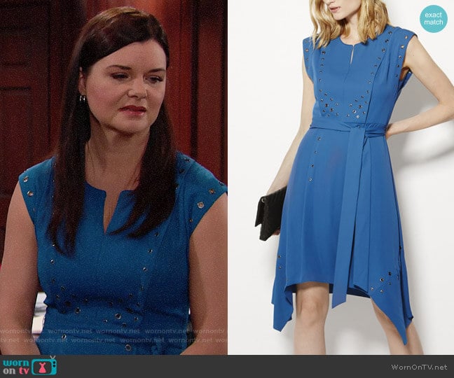 Karen Millen Grommet-Detail Dress worn by Katie Logan (Heather Tom) on The Bold and the Beautiful