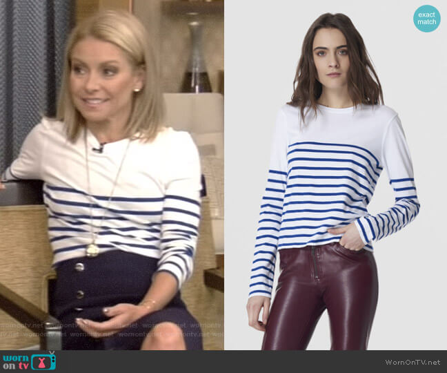 La Ligne Lean Lines Tee worn by Kelly Ripa on Live with Kelly and Mark
