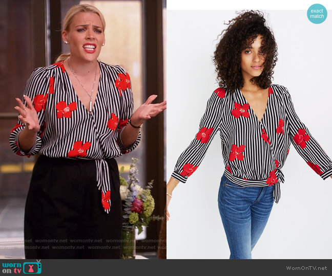 Madewell Wrap top in Candied Orchids