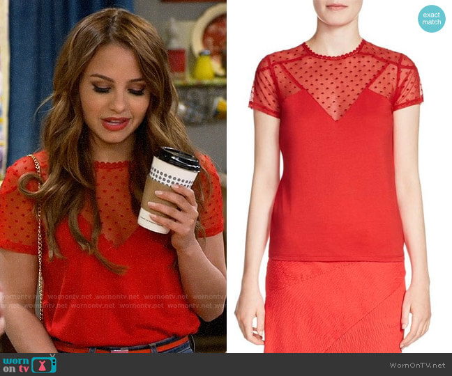 Maje Tribor Top worn by Sofia Rodriguez (Aimee Carrero) on Young and Hungry