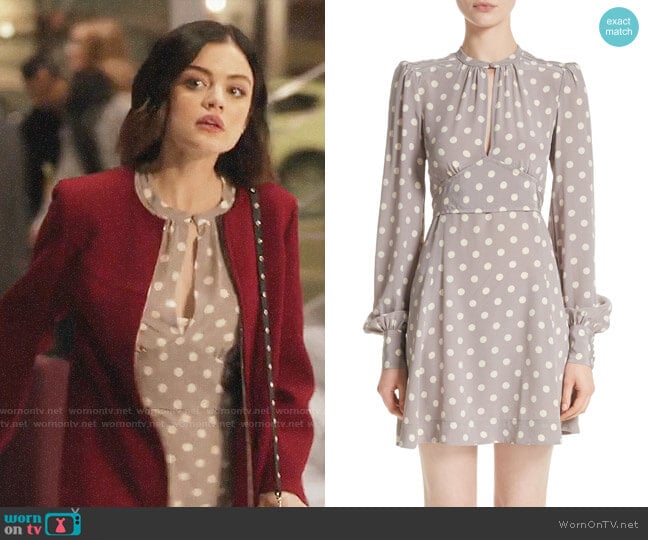 Marc Jacobs Polka Dot Silk Crêpe de Chine Dress worn by Stella Abbott (Lucy Hale) on Life Sentence