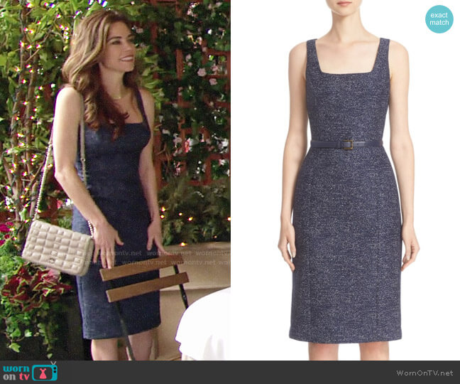 Michael Kors Wool Jacquard Dress worn by Victoria Newman (Amelia Heinle) on The Young and the Restless