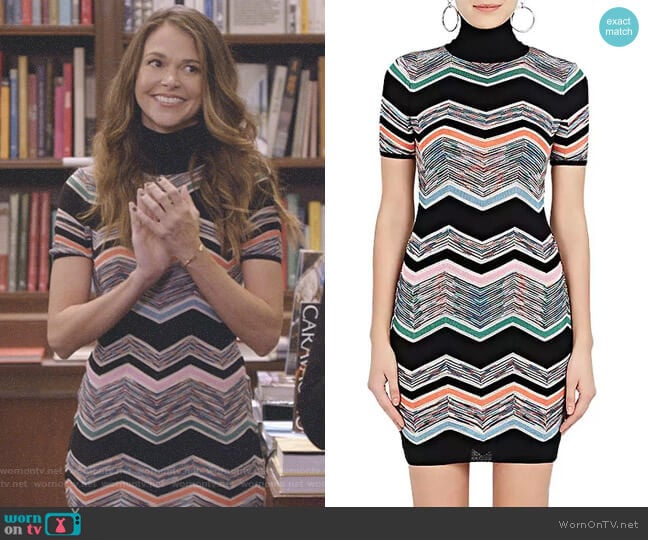 Missoni Zigzag-Knit Wool-Blend Dress worn by Liza Miller (Sutton Foster) on Younger