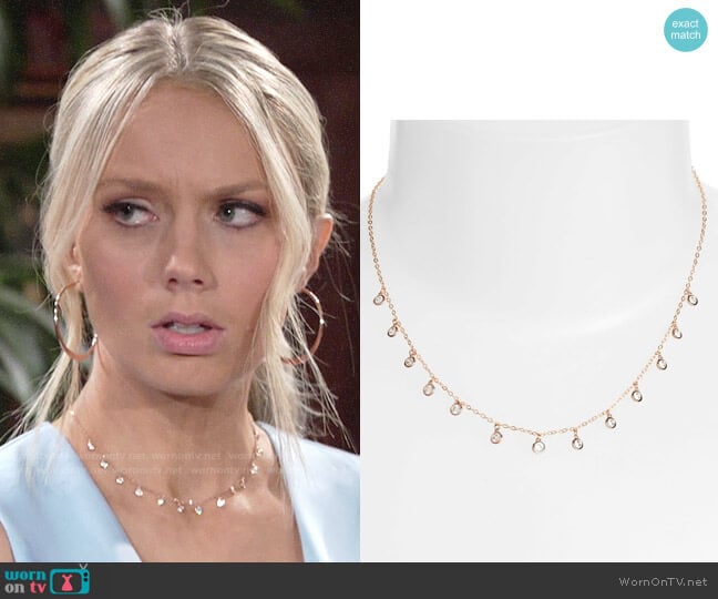 Nadri Shaker Crystal Necklace in Rose Gold worn by Abby Newman (Melissa Ordway) on The Young and the Restless