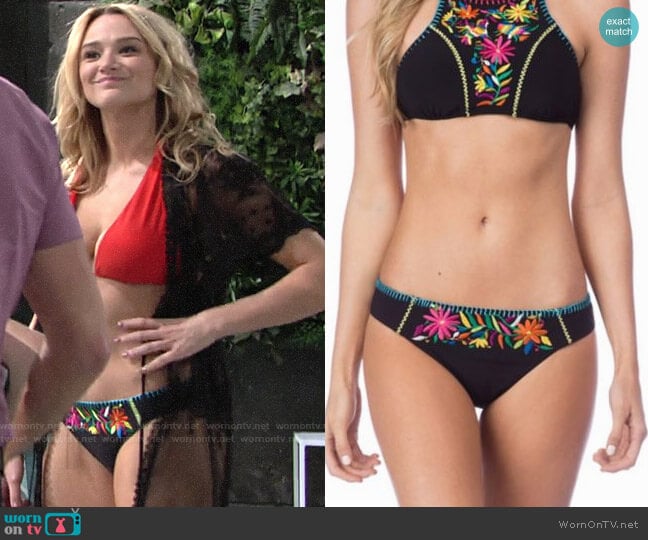 Nanette Lepore Isla Marietas Charmer Hipster Bikini worn by Summer Newman (Hunter King) on The Young and the Restless