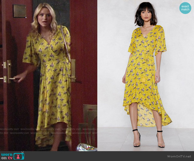 Nasty Gal Finish It Off Floral Dress worn by Summer Newman (Hunter King) on The Young and the Restless
