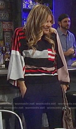 Nina’s mixed stripe sweater on General Hospital
