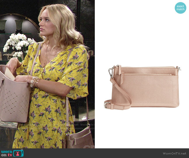 Nordstrom Brixton Convertible Leather Crossbody Bag worn by Summer Newman (Hunter King) on The Young and the Restless