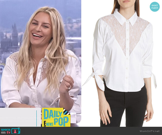 Opening Ceremony Lace Yoke Shirt worn by Morgan Stewart on E! News