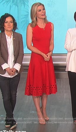 Jessica Dean’s red eyelet dress on The Talk