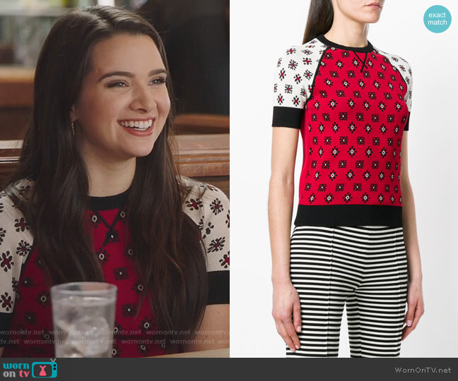 RED Valentino Cropped Patterned Sweater worn by Jane Sloan (Katie Stevens) on The Bold Type