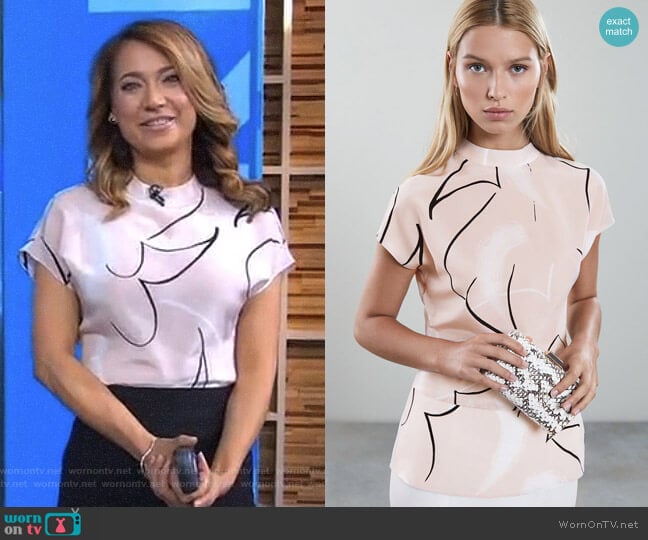 Reiss Riya Top worn by Ginger Zee on Good Morning America