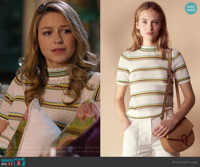 Sandro Fancy Knit Sweater worn by Kara Danvers (Melissa Benoist) on Supergirl