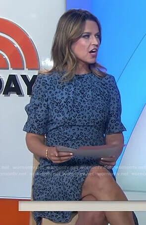 Savannah’s blue leopard print dress on Today