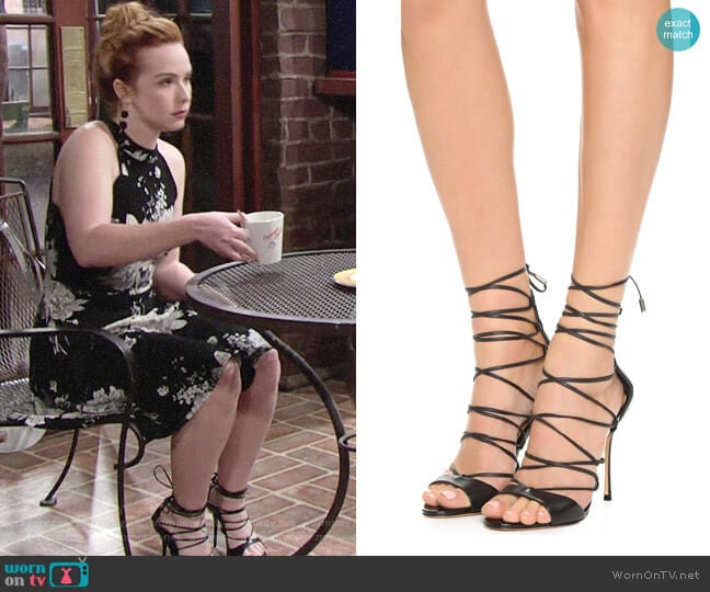 Schutz Leila Sandals worn by Mariah Copeland (Camryn Grimes) on The Young and the Restless