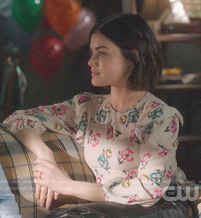 Stella’s floral ruffle shoulder top on Life Sentence