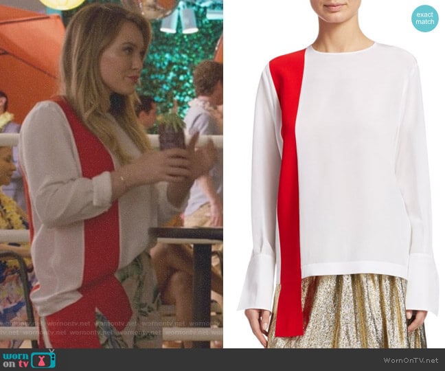 Stella McCartney Ribbon Front Top worn by Kelsey Peters (Hilary Duff) on Younger