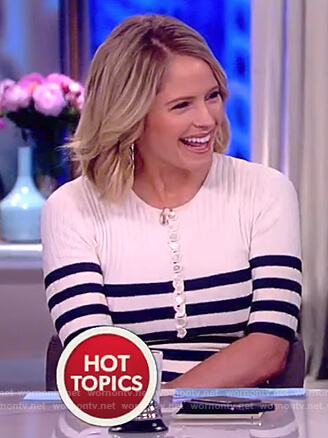 Sara’s striped ribbed midi dress on The View