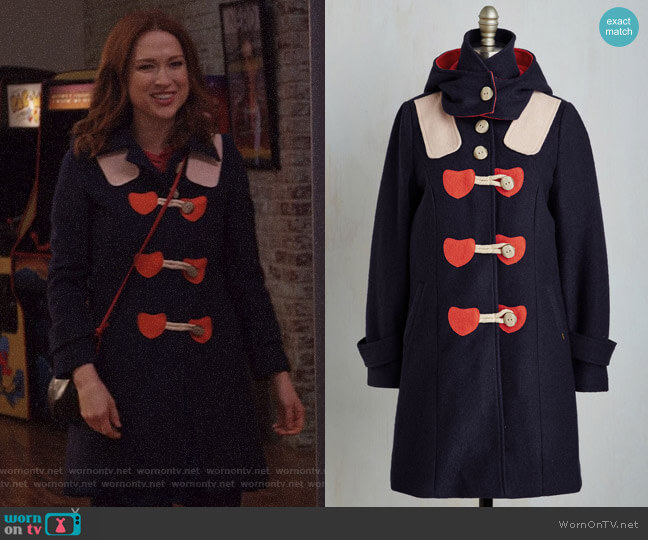 Sweet on You Coat from Modcloth worn by Kimmy Schmidt (Ellie Kemper) on Unbreakable Kimmy Schmidt