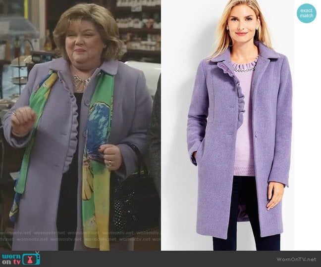 Talbots Albury Wool Ruffle Coat worn by Martha Tinsdale (Catherine Disher) on Good Witch