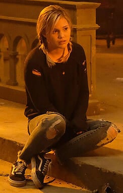 Tandy’s distressed sweater and jeans on Marvel’s Cloak and Dagger
