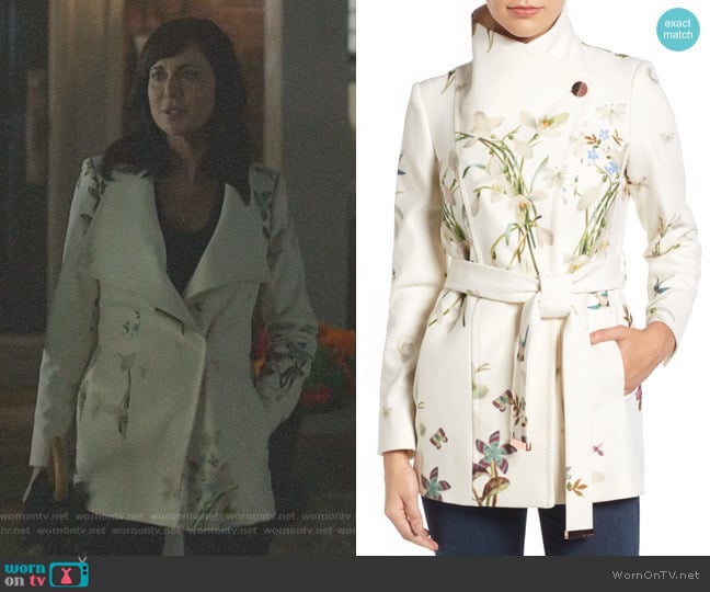 Ted Baker Spring Meadow Wool Blend Wrap Coat worn by Cassandra Nightingale (Catherine Bell) on Good Witch