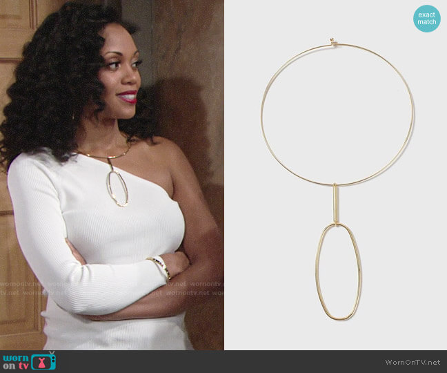 House of Freedom Fine Shape Necklace from Topshop worn by Hilary Curtis (Mishael Morgan) on The Young and the Restless