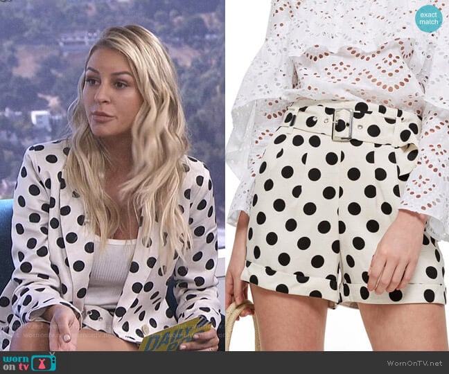 Topshop Polka Dot Shorts worn by Morgan Stewart on E! News