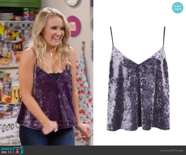 Topshop Velvet Swing Cami worn by Gabi Diamond (Emily Osment) on Young and Hungry