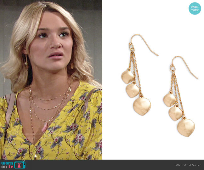 Treasure & Bond Petal Drop Earrings worn by Summer Newman (Hunter King) on The Young and the Restless