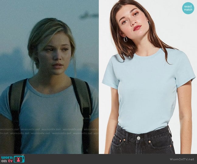 Urban Outfitters The Little Brother Tee in Sky worn by Tandy Bowen (Olivia Holt) on Cloak and Dagger