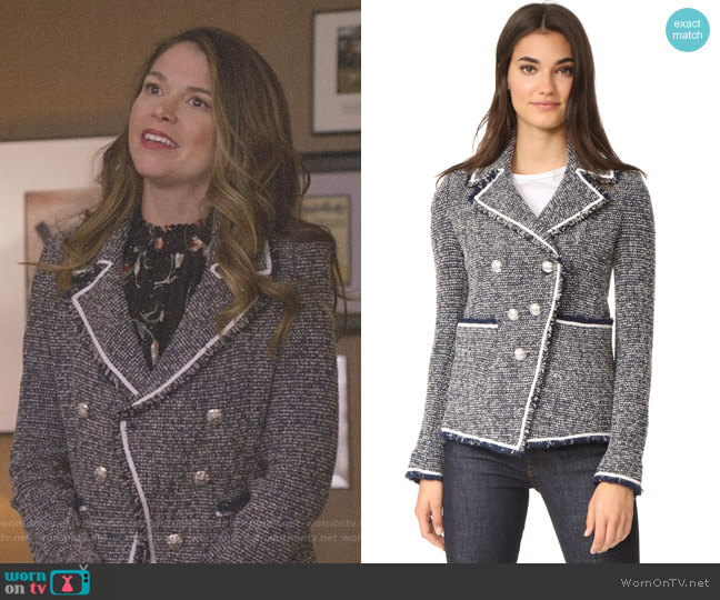 Veronica Beard Carroll Portrait Neckline Jacket worn by Liza Miller (Sutton Foster) on Younger