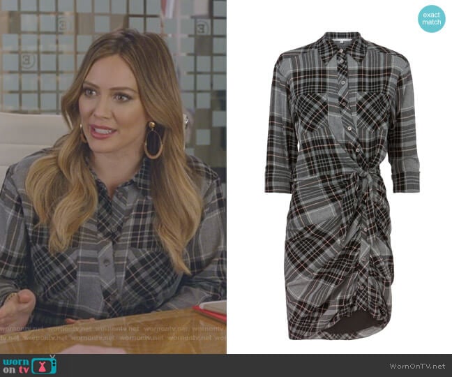 Veronica Beard Sierra Plaid Dress worn by Kelsey Peters (Hilary Duff) on Younger