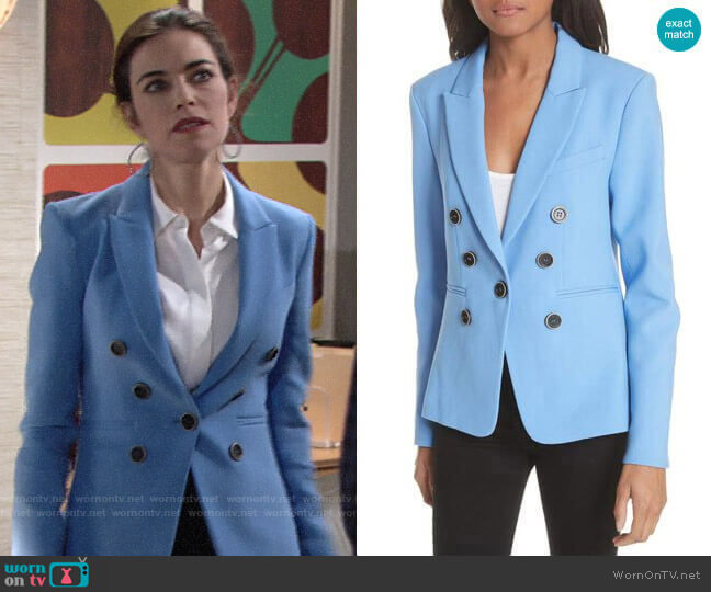Veronica Beard Colson Blazer worn by Victoria Newman (Amelia Heinle) on The Young and the Restless