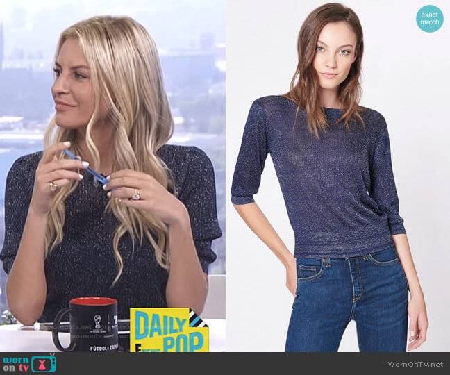 Veronica Beard Uma Sweater worn by Morgan Stewart on E! News