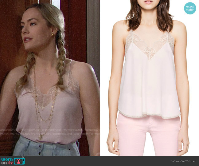 Zadig & Voltaire Christy Top worn by Hope Logan (Annika Noelle) on The Bold and the Beautiful