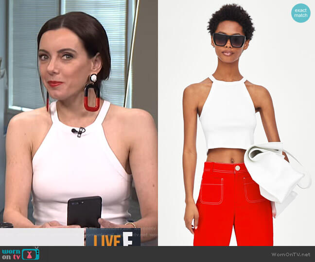 Zara Halter Neck Top worn by Melanie Bromley on E! News