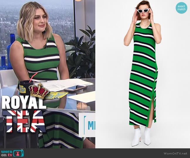Zara Long Striped Dress worn by Carissa Loethen Culiner on E! News